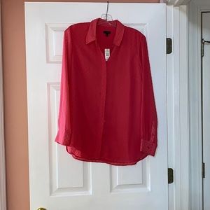 Talbots lined blouse in coral/rose